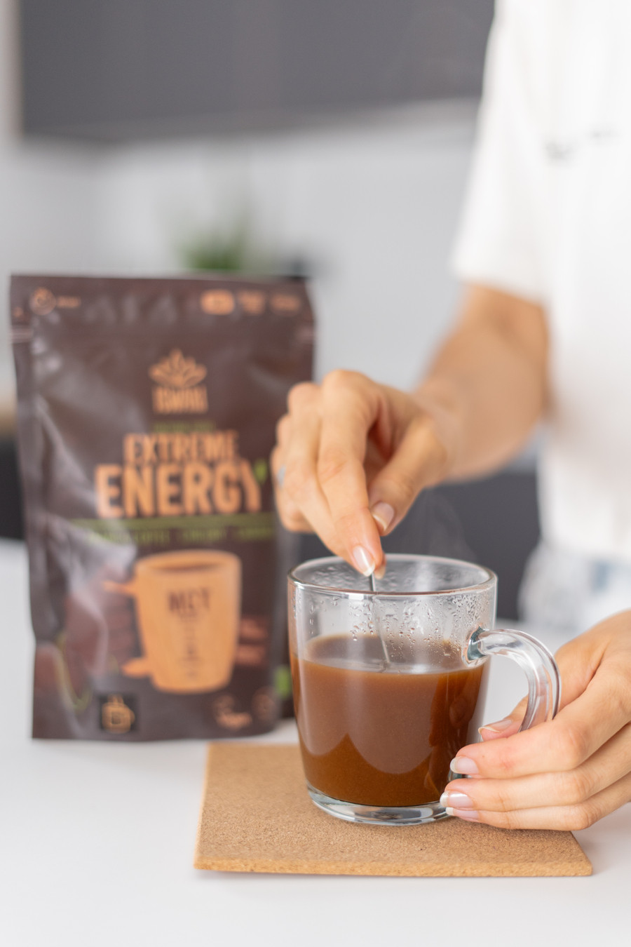 Extreme Energy Coffee with water