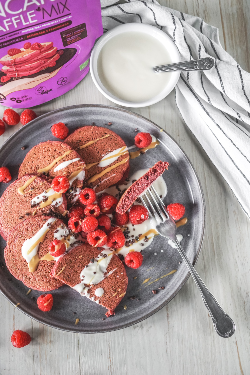 Beetroot and Raspberry Pancakes