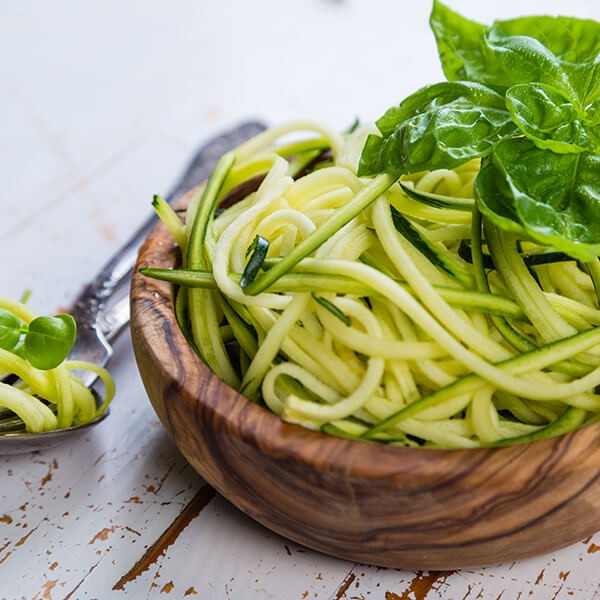 Noodles of Zucchini With Avocado And Moringa Sauce
