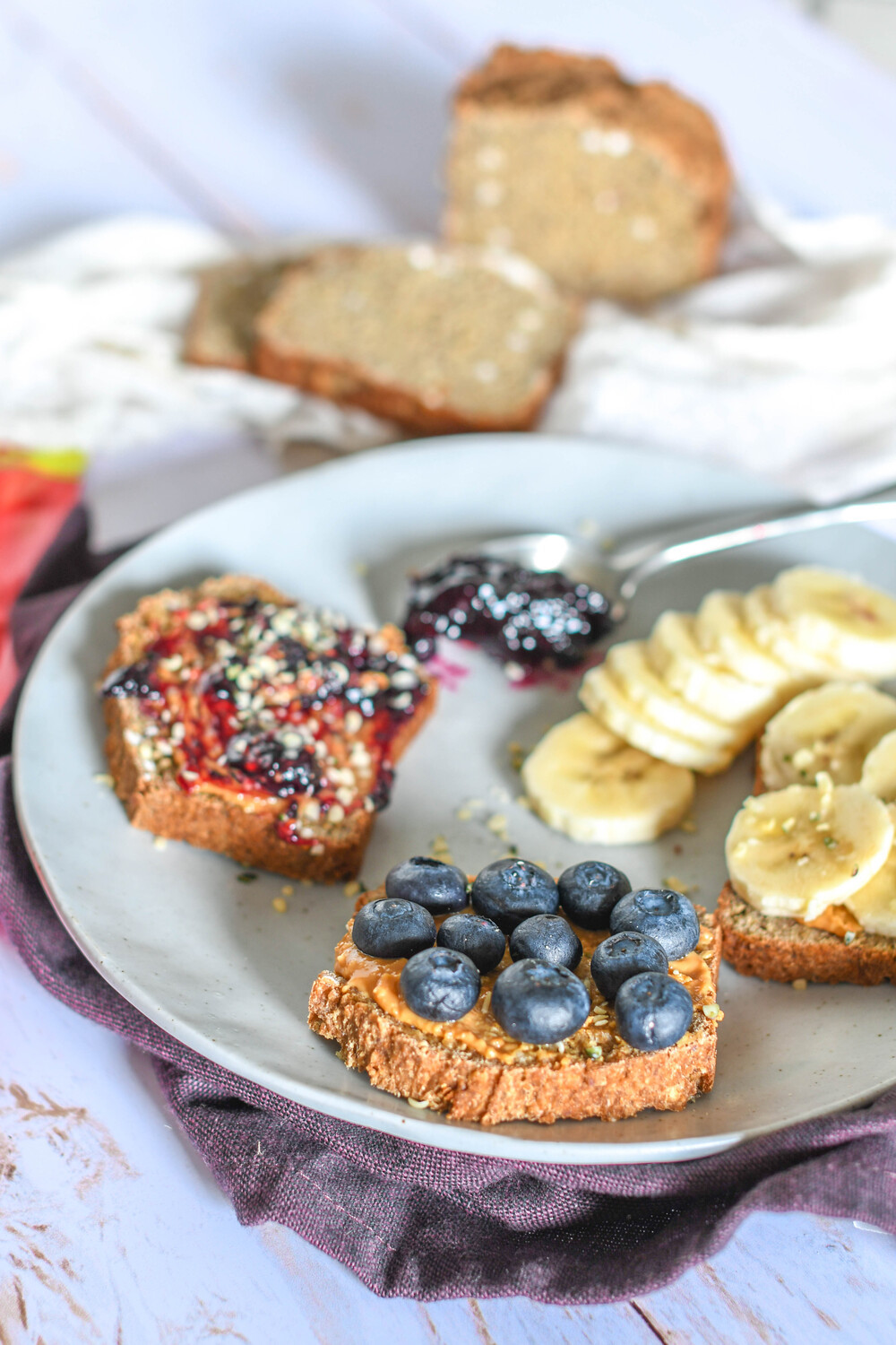 Toast with Blueberries and Banana