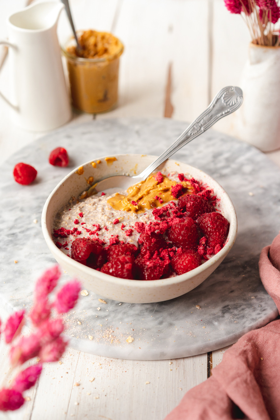 Raspberry Peanut Butter Porridge